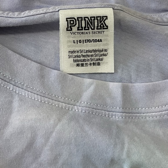 PINK victoria secret campus long sleeve Shirt Women's Large Tie Dye Purple Blue - Picture 2 of 5